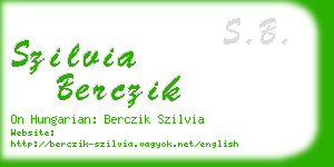 szilvia berczik business card